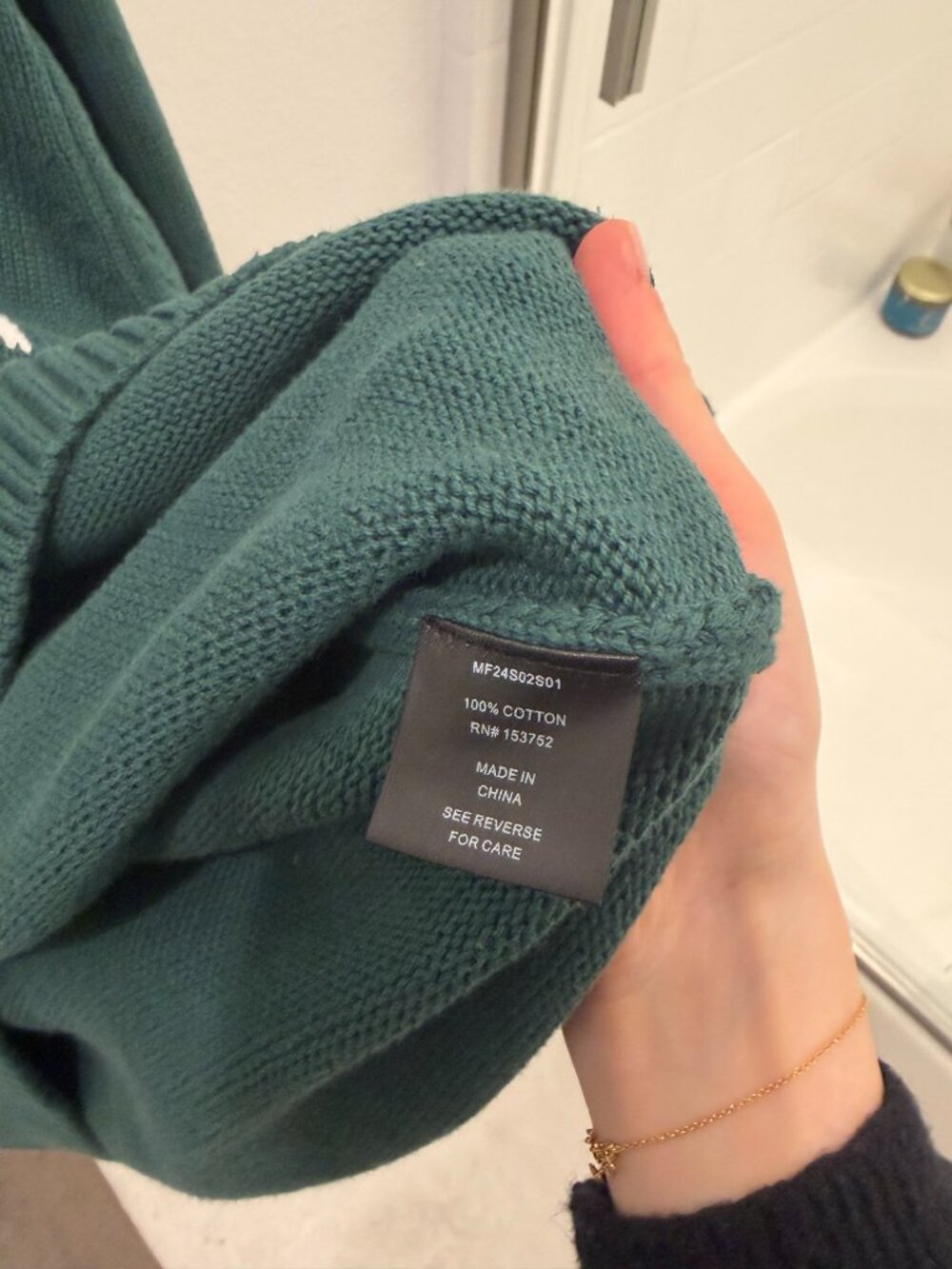 Rowing Blazers Logo Knit Crewneck Sweater Forest Green Size M - Picture 3 of 4